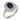 Mid Century sapphire diamond 18k white gold cluster ring Jack Weir & Sons