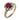 Retro GIA Burma no heat ruby 18k yellow gold and platinum cluster ring Jack Weir & Sons