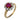 Retro GIA Burma no heat ruby 18k yellow gold and platinum cluster ring Jack Weir & Sons