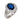 Vintage 1.95 carat sapphire diamond 18k white gold cluster ring Jack Weir & Sons