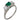 Vintage emerald diamond platinum three stone ring Jack Weir & Sons