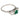 Vintage emerald diamond platinum three stone ring Jack Weir & Sons