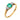 Edwardian emerald diamond 18k yellow gold three stone ring