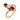 Victorian diamond ruby 14k yellow gold three stone ring Jack Weir & Sons