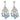 Aquamarine diamond platinum and 18k yellow gold chandelier earrings Jack Weir & Sons