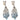 Aquamarine diamond platinum and 18k yellow gold chandelier earrings Jack Weir & Sons
