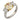Vintage 2.09 carat yellow diamond platinum 18k yellow gold 3 stone ring Jack Weir & Sons