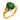 Vintage 2.16 carat green tourmaline diamond 18k yellow gold ring Jack Weir & Sons