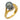 Vintage Tahitian pearl diamond 18k yellow gold cocktail ring Jack Weir & Sons