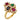 Vintage diamond ruby emerald and sapphire 18k yellow gold cluster ring Jack Weir & Sons