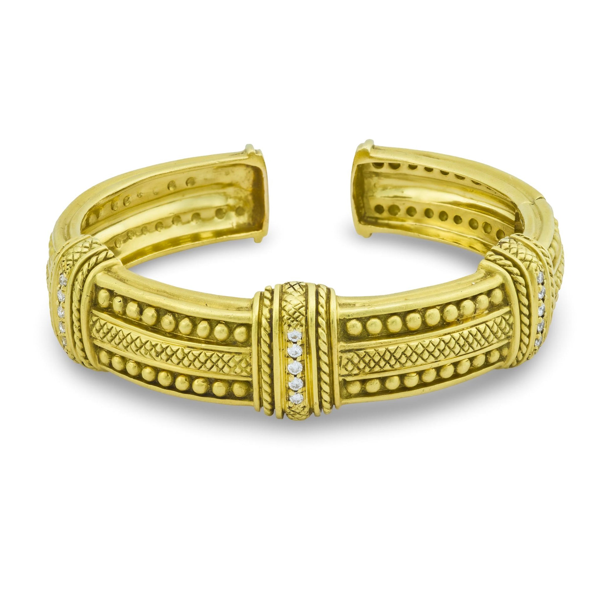Judith Ripka vintage diamond 18k yellow gold bangle – Jack Weir Sons
