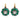 Victorian 1.40 carat diamond cabochon emerald gold and silver cluster earrings