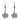 Edwardian style diamond platinum drop earrings