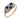Edwardian synthetic sapphire diamond 18k yellow gold checkerboard ring Rings Jack Weir & Sons