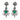 Mid Century emerald diamond platinum drop earrings Earrings Jack Weir & Sons