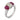 Vintage 3.10 carat diamond and ruby 18k white gold three stone ring Ring Jack Weir & Sons