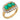 Retro English GIA Colombia no oil emerald diamond 18k two tone gold ring Rings Jack Weir & Sons