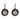 Victorian diamond 14k rose gold and silver drop earrings