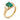Vintage GIA 2.56 carat emerald diamond 18k yellow gold three stone ring Rings Jack Weir & Sons