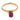 Vintage architectural synthetic ruby 14k yellow gold solitaire ring