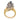 Vintage diamond sapphire 18k gold two tone cocktail ring Rings Jack Weir & Sons