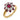 Vintage ruby diamond 18k gold cluster ring Rings Jack Weir & Sons