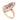 French Belle Époque ruby diamond 18k rose gold Navette ring Rings Jack Weir & Sons