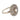 French Belle Epoque diamond 18k white gold target ring