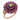 Victorian cats eye chrysoberyl ruby low karat gold and silver halo ring