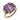 Retro 6.30 carat amethyst diamond 18k rose gold and silver ring