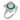Art Deco style 1.00 carat old mine cut diamond emerald platinum target ring