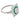 Art Deco style 1.00 carat old mine cut diamond emerald platinum target ring