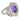 Mid Century amethyst diamond platinum cocktail ring