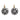 Victorian style 2.86 carat old cut diamond 18k gold silver cluster earrings