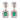 Art Deco emerald diamond 14k white gold cluster earrings Earrings Jack Weir & Sons