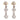 Edwardian diamond 18k yellow gold platinum dangle earrings