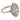 Art Deco 3.50 carat diamond 18k white gold navette ring