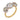 GIA 4.58 carat old cut diamond 18k yellow gold colette set three stone ring Rings Jack Weir & Sons