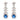 French vintage GIA 5.00 carat sapphire diamond 18k white gold earrings