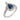 Vintage sapphire diamond 18k white gold ring