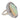 Mid century opal diamond 18k white gold ring