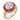 Retro GIA 1.51 carat diamond ruby 14k yellow gold cluster ring