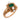 French Mid Century emerald pearl 18K yellow gold ring