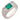 AGL 2.00 carat Colombian emerald diamond 14k white gold three stone ring