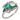 Art Deco style diamond emerald platinum toi et moi ring