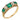 Victorian emerald diamond 14k yellow gold 5 stone ring