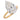 Contemporary GIA 5.06 carat pear shape diamond 18k yellow gold engagement ring