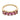 Vintage carré cut pink tourmaline 14K yellow gold 5 stone ring
