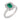 Vintage Colombian emerald diamond 18k white gold cluster ring Rings Jack Weir & Sons