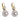 Edwardian style diamond platinum and yellow gold cluster earrings